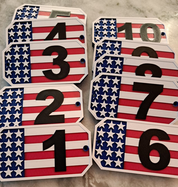 USA Flag with Numbers