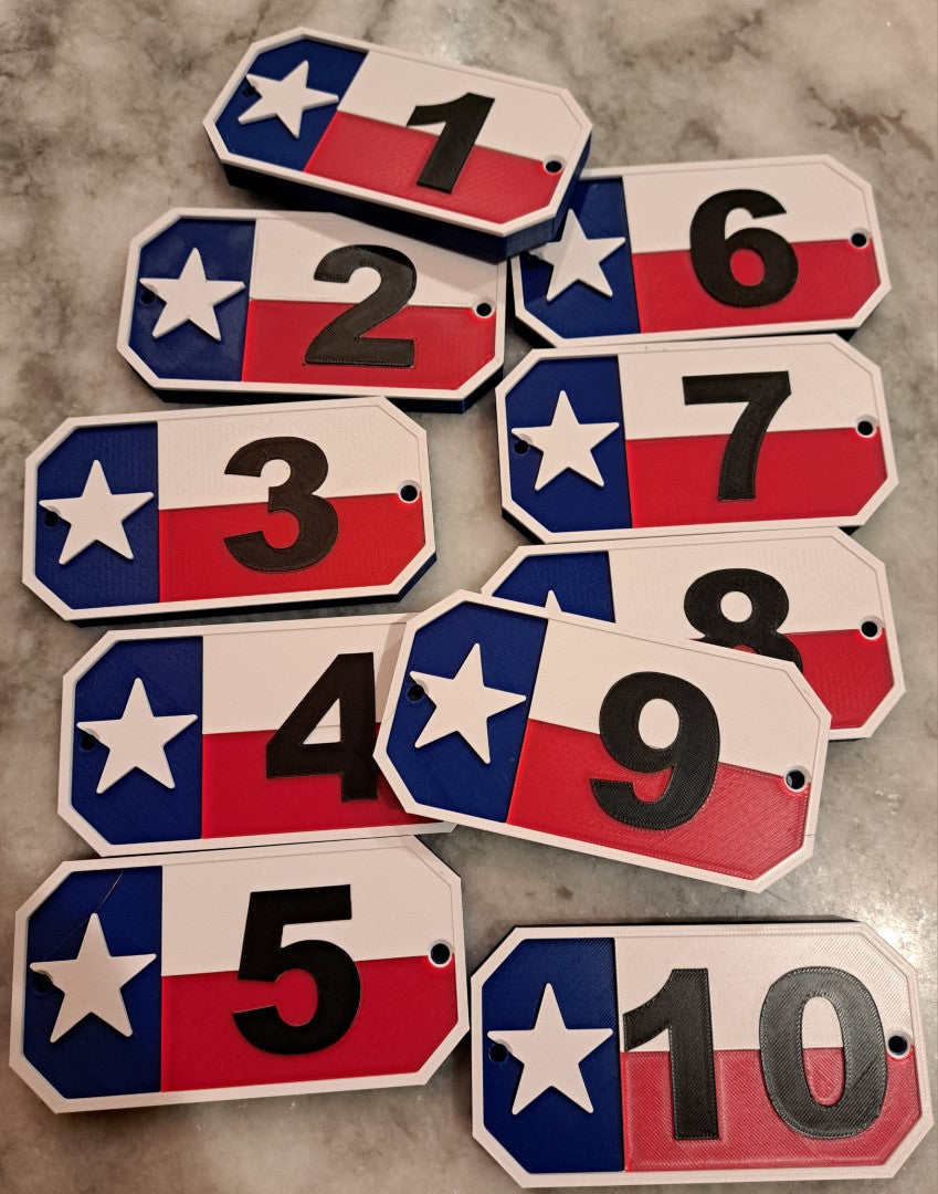 Texas Flag with Numbers