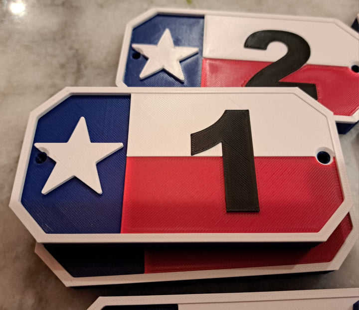 Texas Flag with Numbers