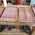 Cedar mating nuc bottom boards with options