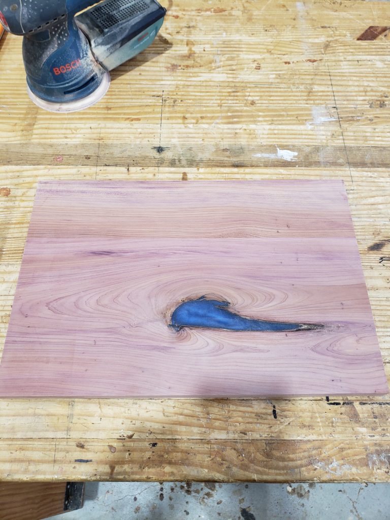 Blue epoxy filler