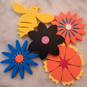 Floating Flowers 4 Pack with Bee